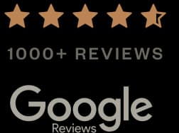 Over 1,000 Google reviews with a a 4 1/2 star rating