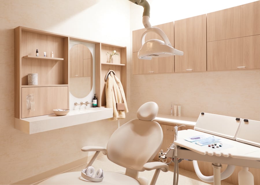 Inside a typical treatment room at Tend Dental
