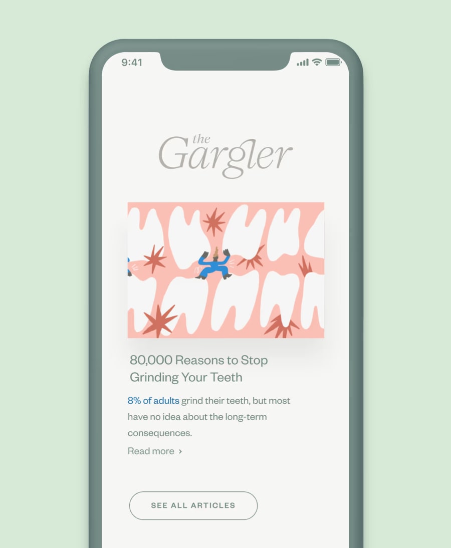 Illustration of a smartphone showing the blog overview page on the Tend app.