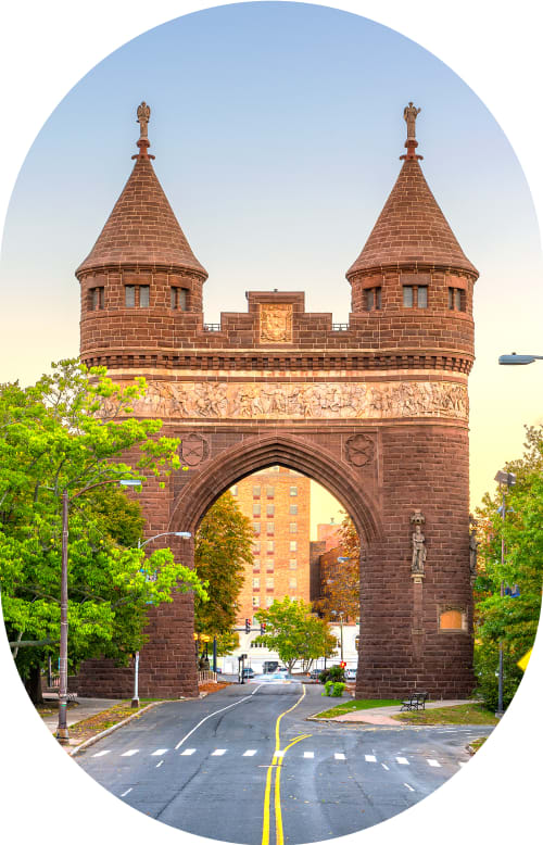 Soldiers and Sailors Memorial Arch located in Bushnell Park, Hartford, Connecticut. 