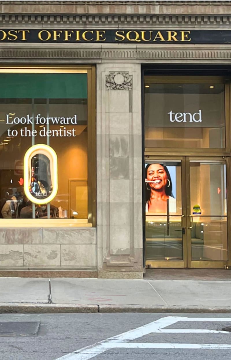 The exterior of Tend Dental Fenway